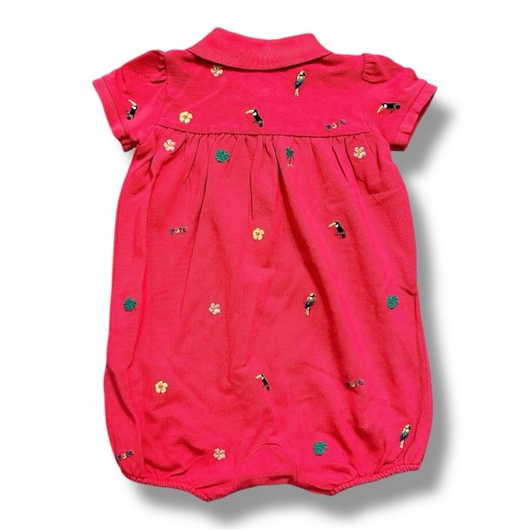 Ralph Lauren | Tropical-Embroidery Polo Shortall (12M) 🦜 🌺 - Picture 3 of 5
